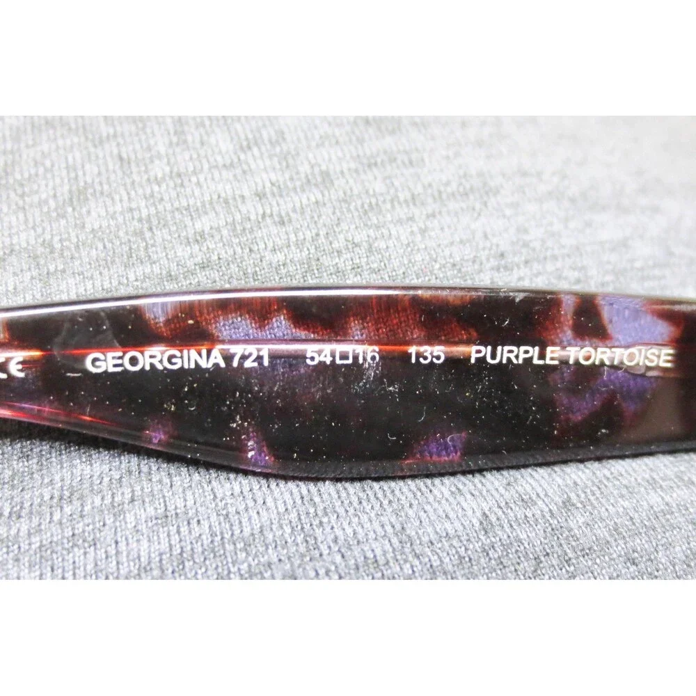 Georgina 721 Purple Tortoise Eyeglass Frames 54-16-135 Rectangular Glasses